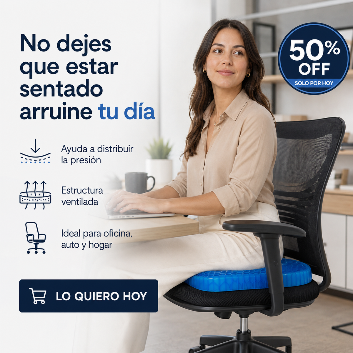 Cojín Suave Gel Flexible Aliviar Fatiga