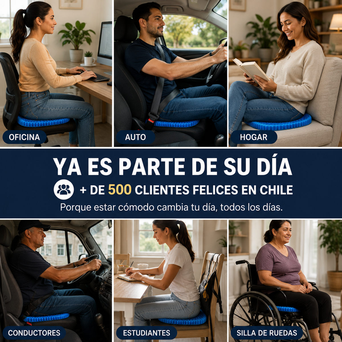 Cojín Suave Gel Flexible Aliviar Fatiga