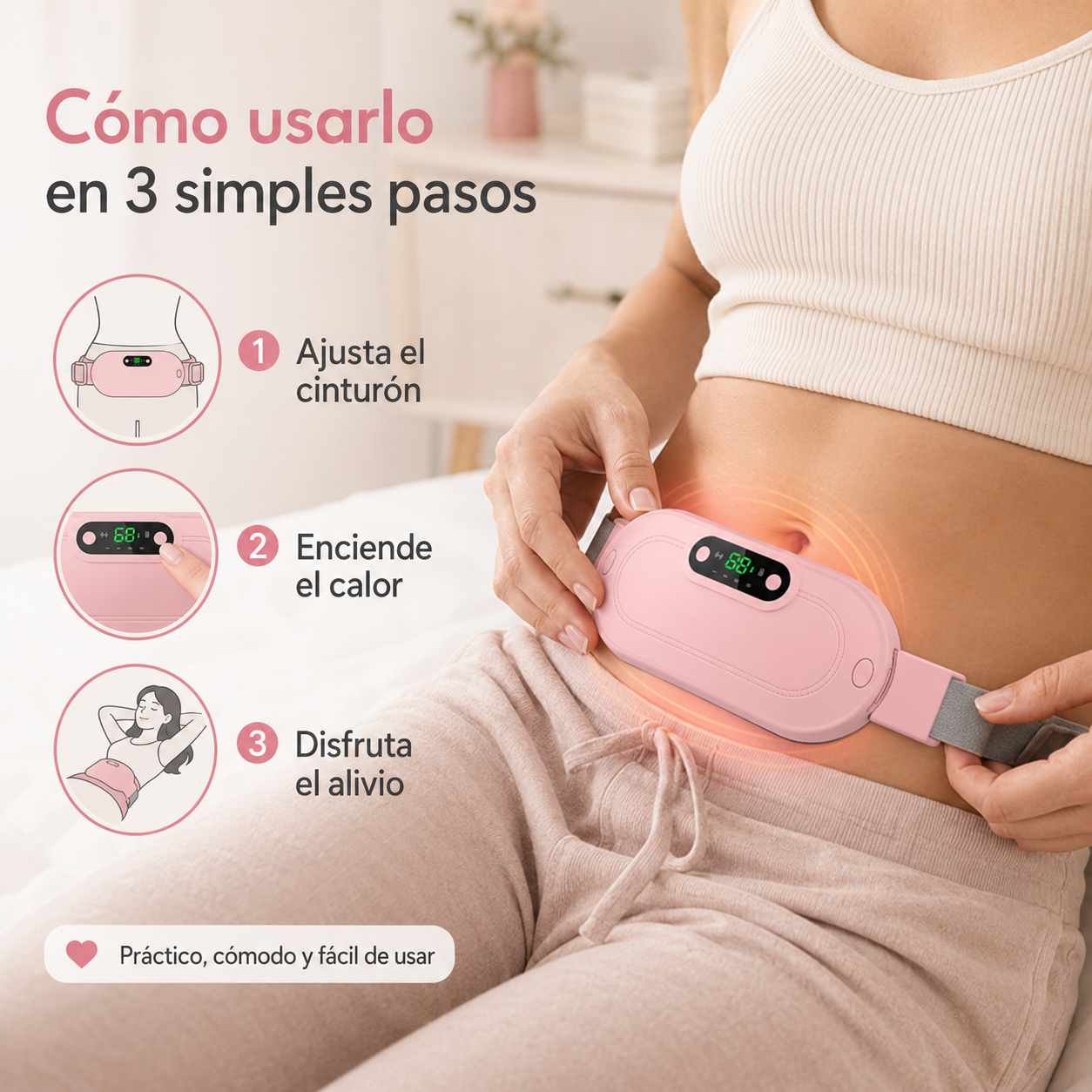 Cinturón Dolor Menstrual Termico Masajes