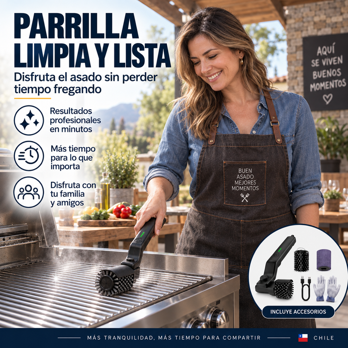 Cepillo De Limpieza De Parrilla Recargable