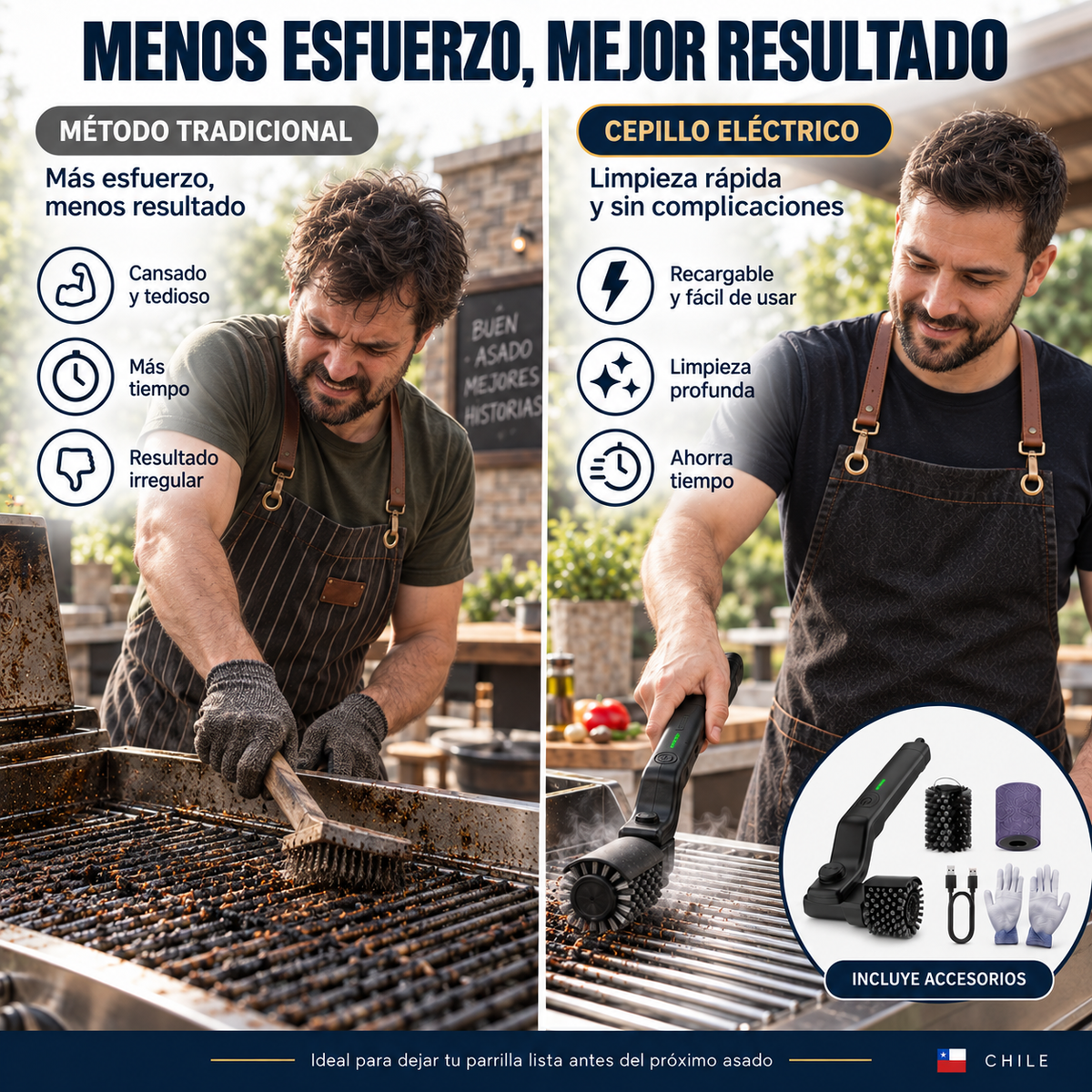 Cepillo De Limpieza De Parrilla Recargable