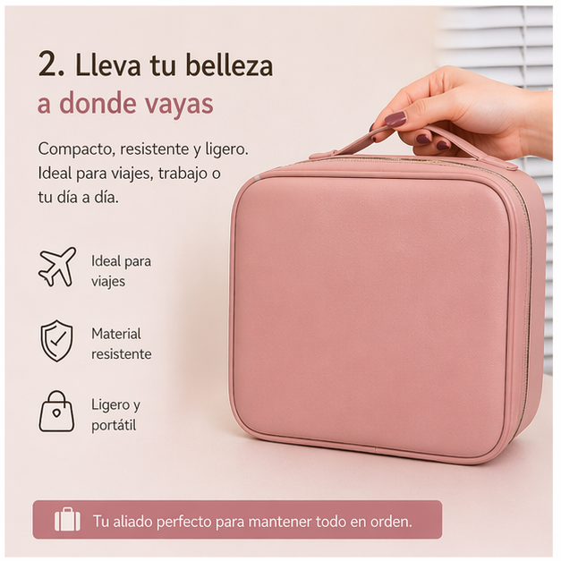 Estuche Maquillaje Con Luz Led® - Luz Perfecta. Maquillaje Impecable